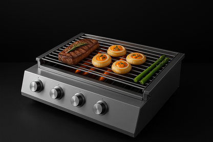 🔥 Grill Sans Fumée 4 Brûleurs – Barbecue d’Intérieur & Extérieur en Inox